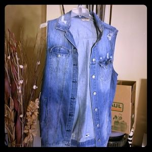 Distress Demin Vest♡